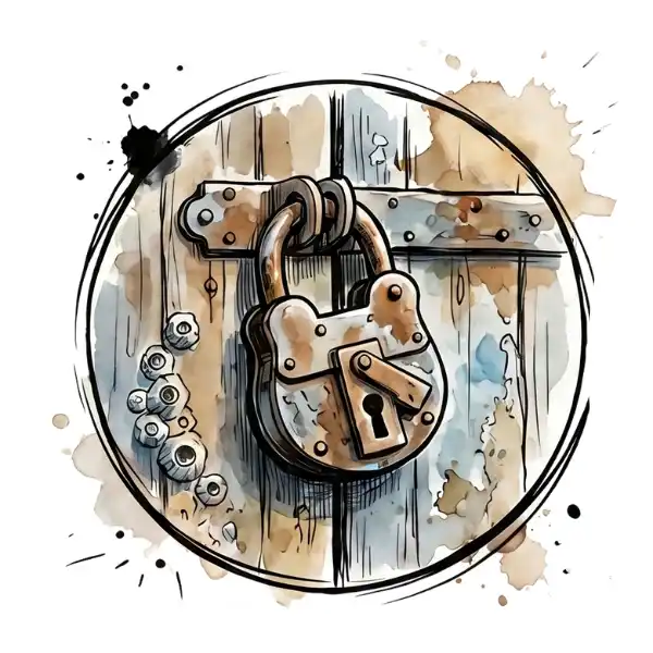 Illustration symbolique d'un cadenas et de clés, représentant le système qui bloque la confiance